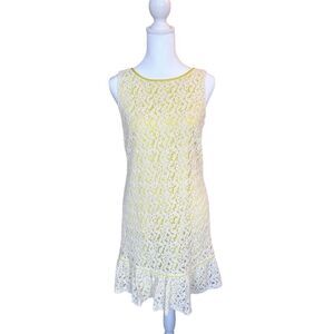 Loft Women's Size 2 Floral Lace Shift Dress Knee Length Party Cocktail